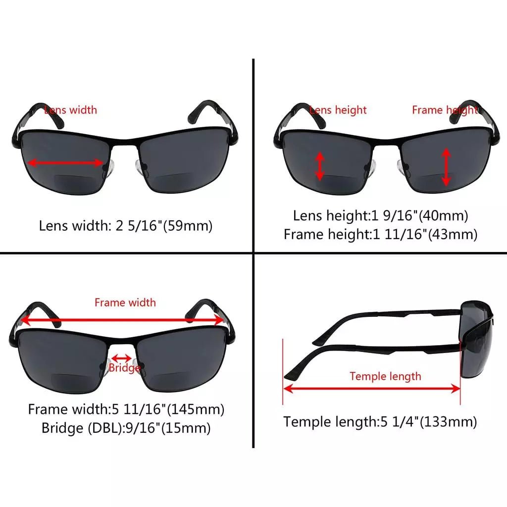 3 Pack Bifocal Sunglasses Sunshine Readers Outdoor Reading Glasses SG802eyekeeper.com