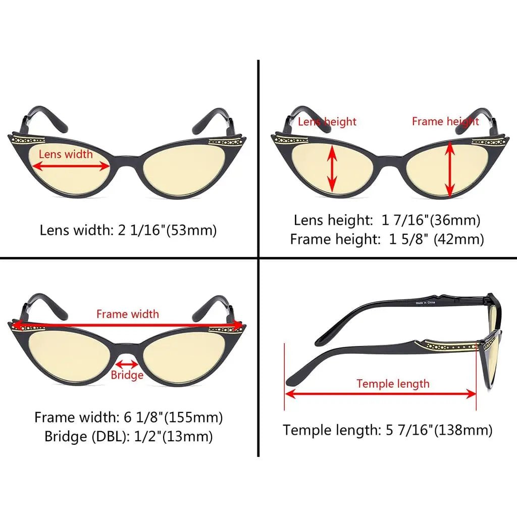 5 Pack Cat - eye Blue Light Blocking Eyeglasses TM914eyekeeper.com