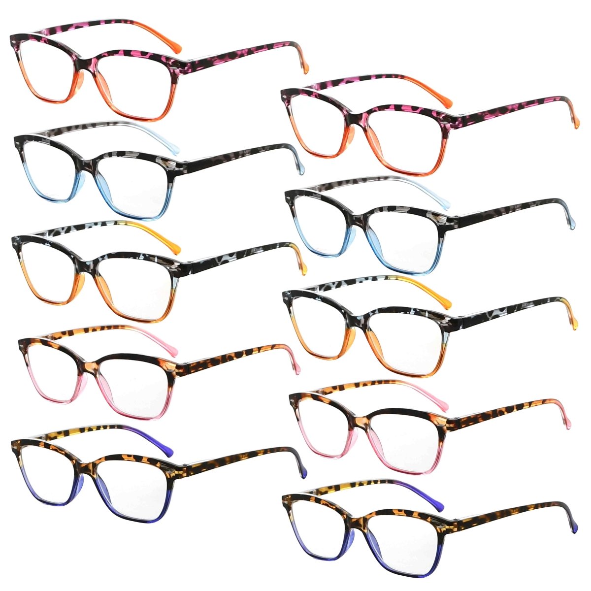 10 Pack Stylish Cat - eye Tortoise Reading Glasses R9111eyekeeper.com