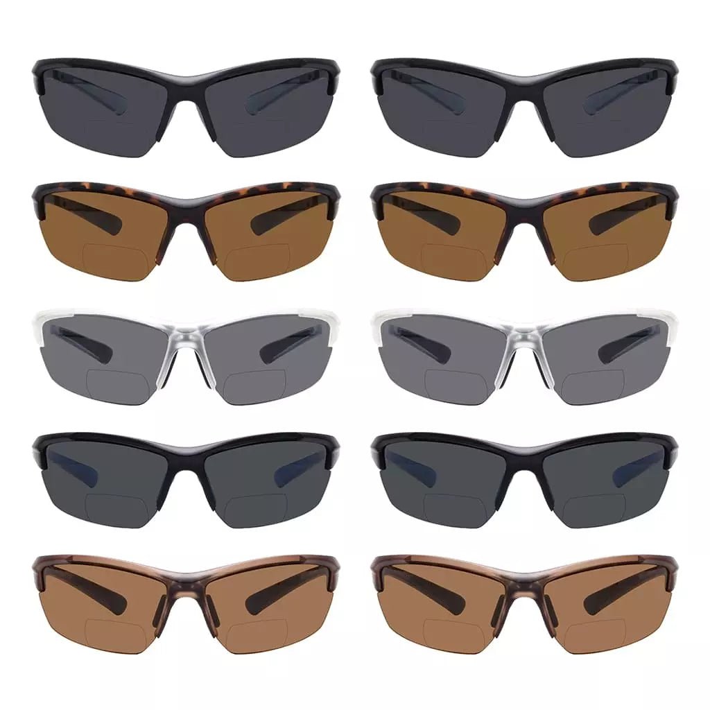 10 Pack TR90 Frame Bifocal Sunglasses Sports Sunshine Readers SG901eyekeeper.com