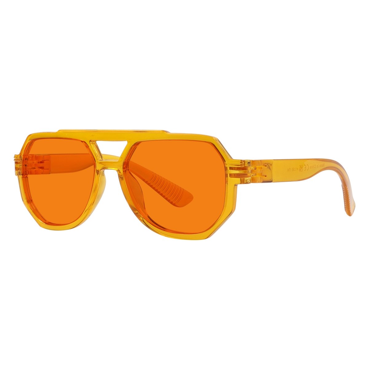 100% Blue Light Blocking Orange Metalless Pilot Glasses NR2309 - B98eyekeeper.com