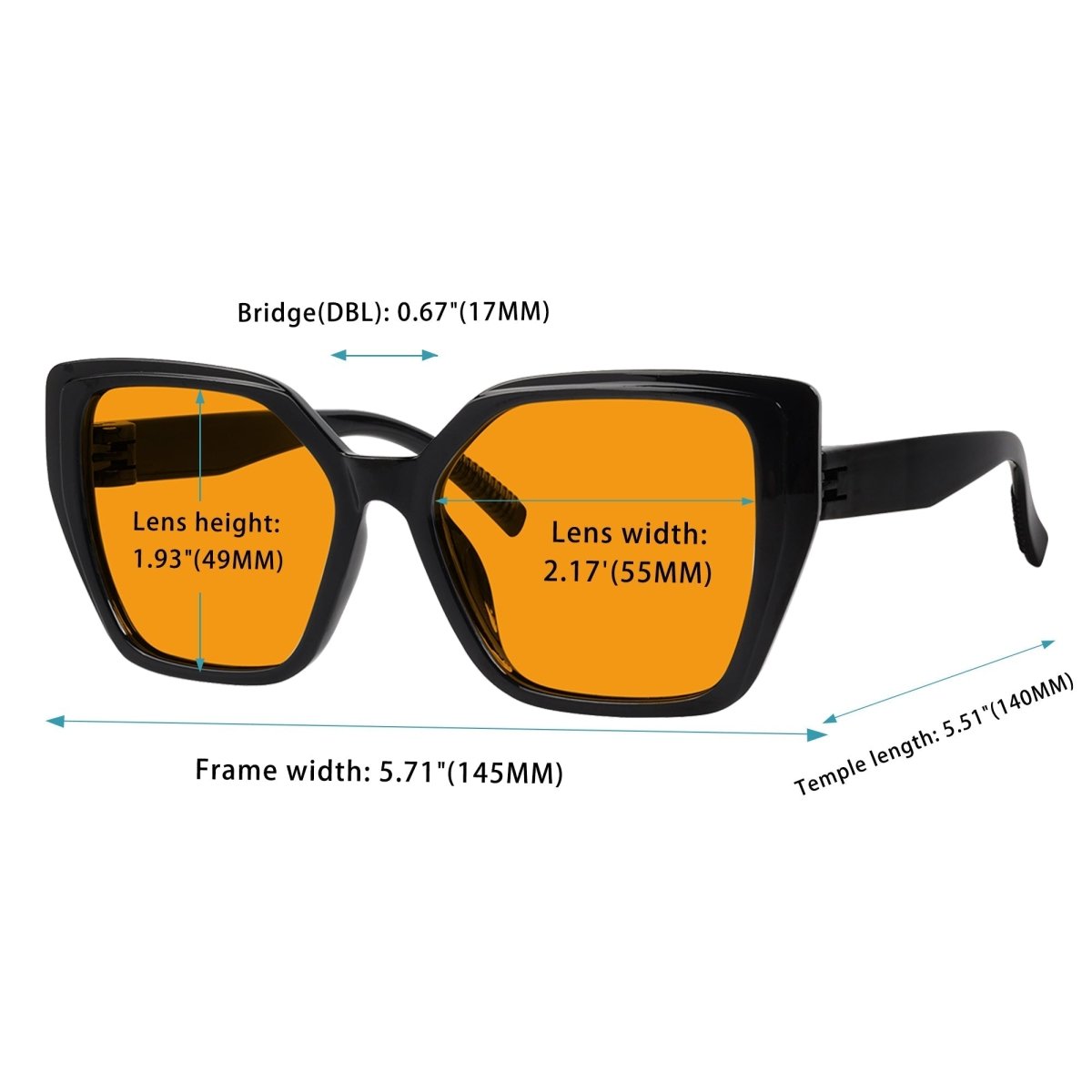 100% Blue Light Blocking Oversized Nighttime Screwless Glasses R2314 - B98eyekeeper.com