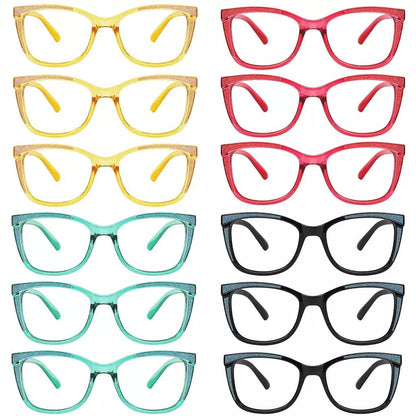 12 Pack Cat - eye Readers Chic Colorful Reading Glasses R2030eyekeeper.com