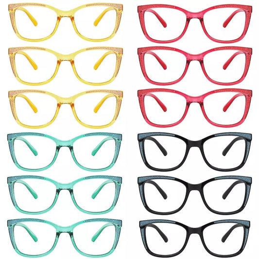 12 Pack Cat - eye Readers Chic Colorful Reading Glasses R2030eyekeeper.com