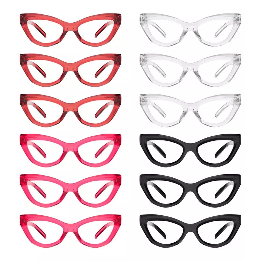 12 Pack Cat Eye Reading Glasses Stylish Readers with Spring Hinges R2033eyekeeper.com