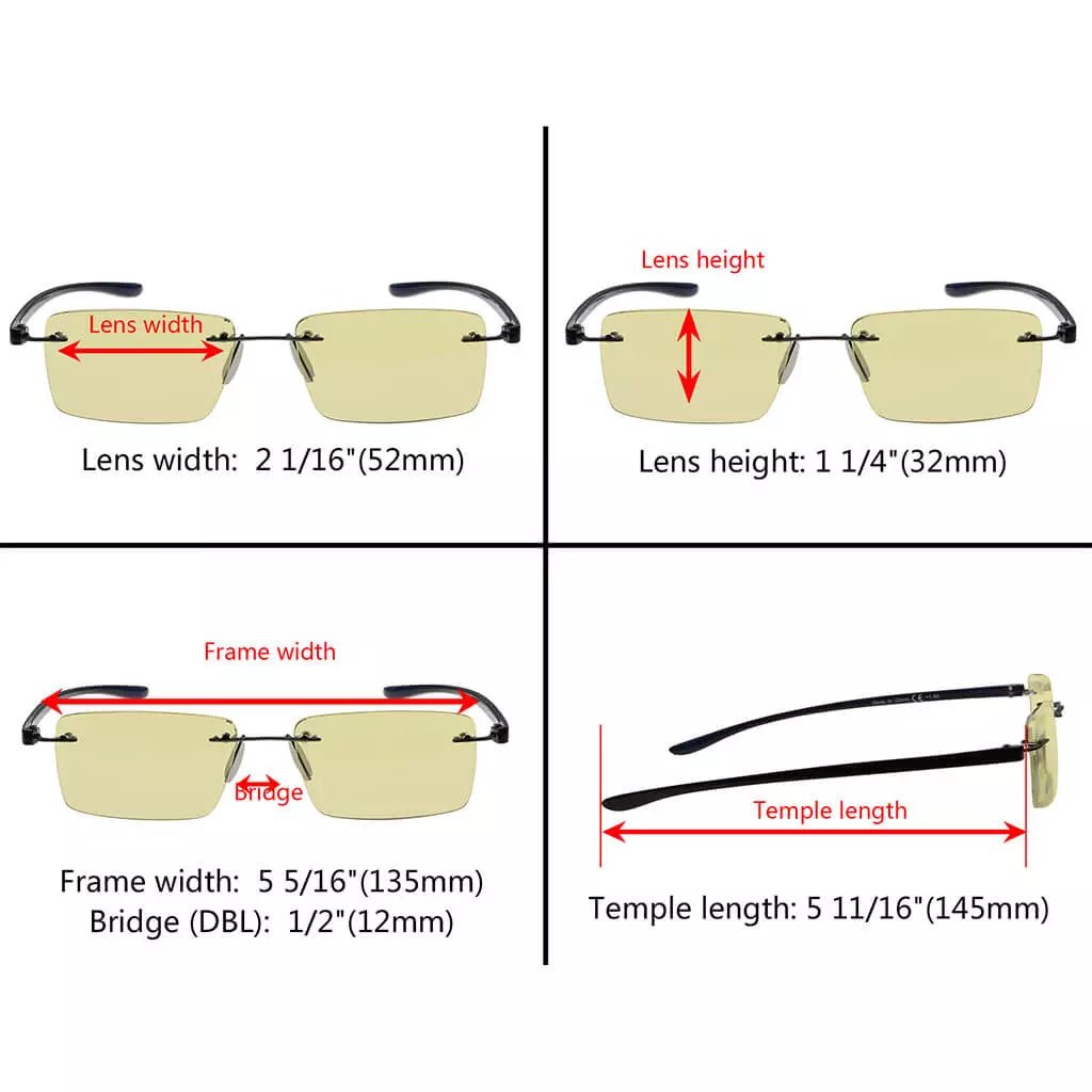 12 Pack Chic Rimless Blue Light Blocking Reading Glasses TMCG14003eyekeeper.com