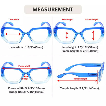 12 Pack Irregular Hexagon Design Two Tone Frame Reading Glasses R2026eyekeeper.com