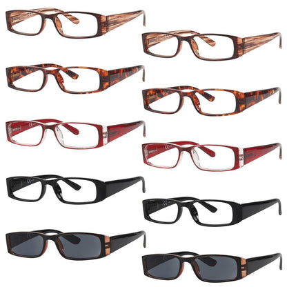 12 Pack Rectangle Chic Style Blue Light Filter Eyeglasses UVR057eyekeeper.com