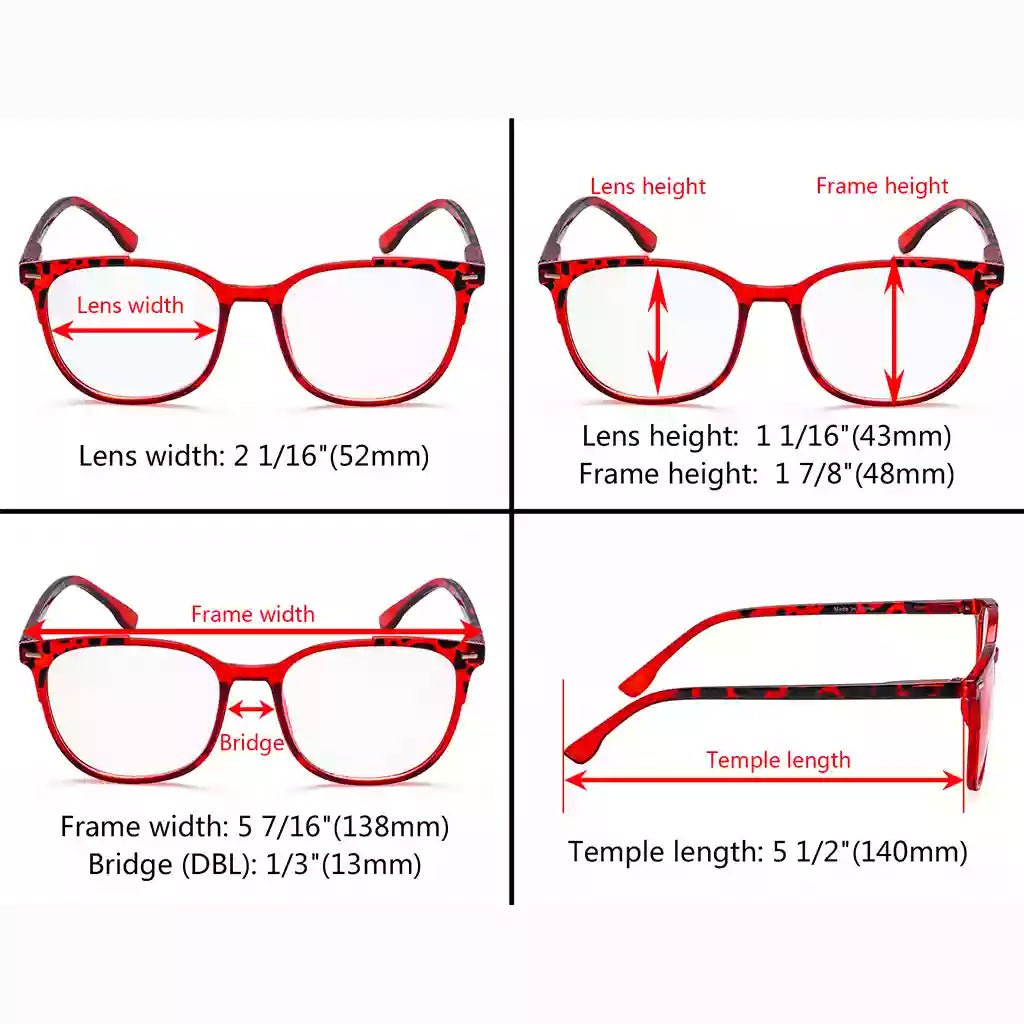 12 Pack Stylish Oversized Pattern Reading Glasses R9001Deyekeeper.com