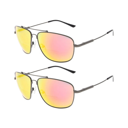 2 Pack Full Rim Bifocal Reading Sunglasses Readers SG1801eyekeeper.com