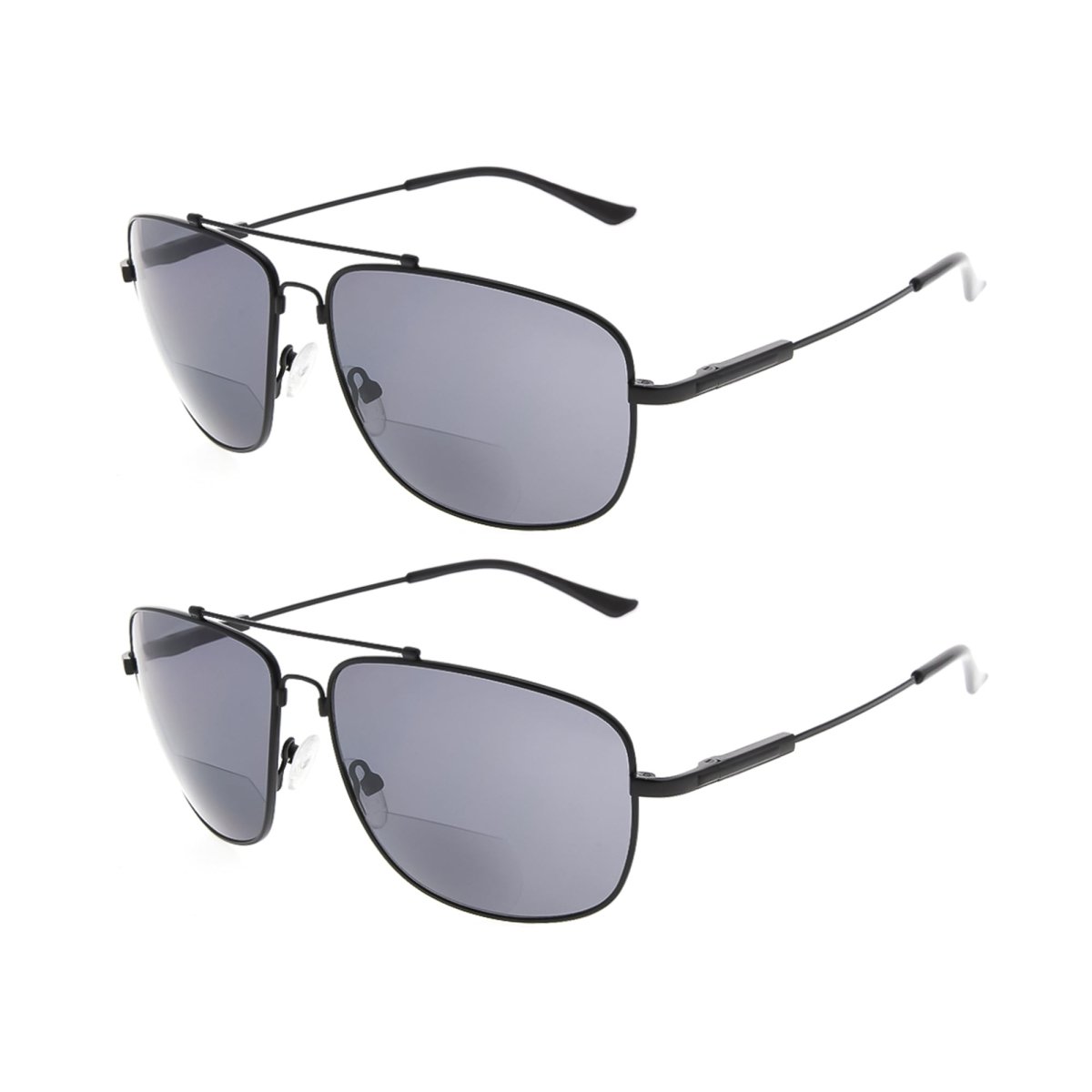 2 Pack Full Rim Bifocal Reading Sunglasses Readers SG1801eyekeeper.com