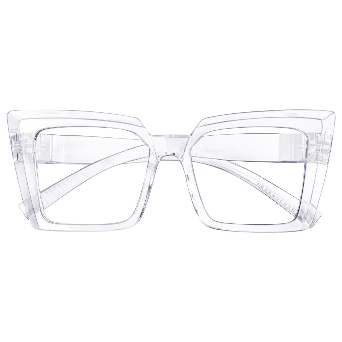 30% Blue Light Blocking Oversized Metalless Screwless Cat - eye Eyeglasses NR2141 - B15eyekeeper.com