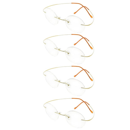 4 Pack Lightweight Round Rimless Eyeglasses Y43eyekeeper.com