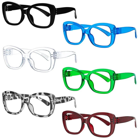 6 Pack 30% Blue Light Blocking Metalless Reading Glasses NR2011 - B15eyekeeper.com