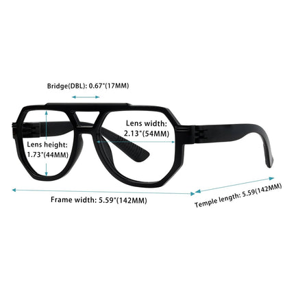 6 Pack 30% Blue Light Blocking Pilot Metalless Screwless Glasses R2309 - B15eyekeeper.com