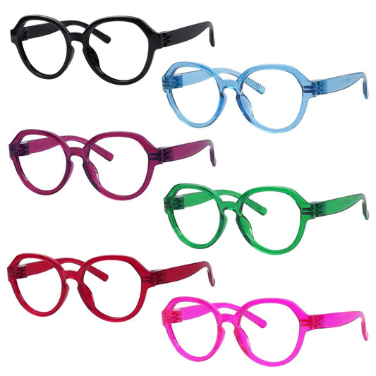 6 Pack Anti Blue Light Glasses Metalless Screwless Eyewear R2317 - B15eyekeeper.com