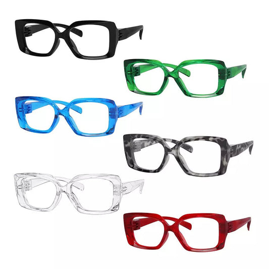 6 Pack Thicker Metalless Screwless Spring Hinge Reading Glasses NR2010eyekeeper.com