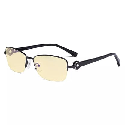 Half - rim Crystal Blue Light Blocking Eyeglasses LX19008 - BB60eyekeeper.com