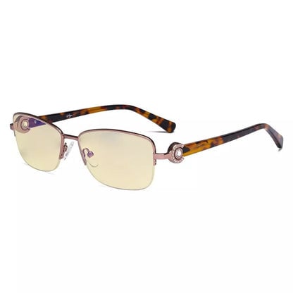 Half - rim Crystal Blue Light Blocking Eyeglasses LX19008 - BB60eyekeeper.com