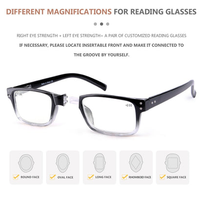 (Must Buy Both Eye) Reading Glasses with Different Strength for Each Eye PR032 Black Cleareyekeeper.com