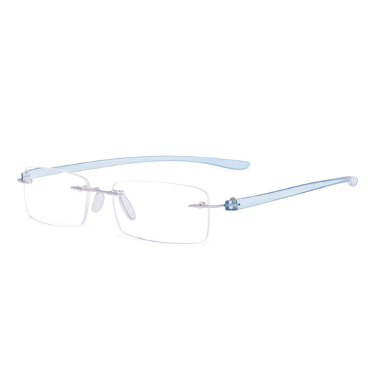 Small Lenes Rectangle Reading Glasses Rimless Readers R14001eyekeeper.com