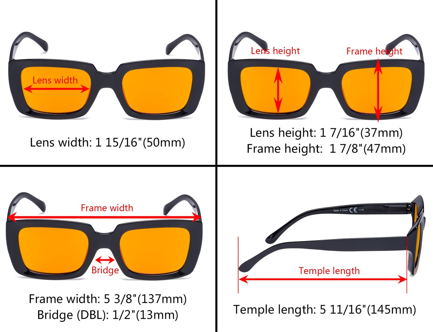 Blue Light Blocking Reading Glasses Dimension