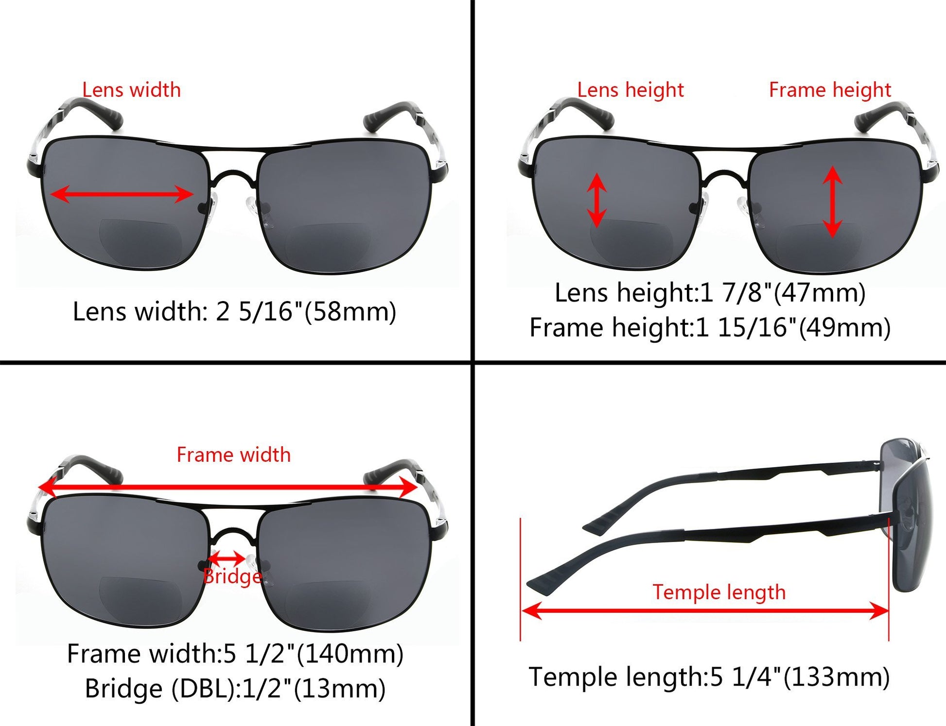Lightweight Pilot Style Bifocal Reading Sunglasses Men – eyekeeper.com